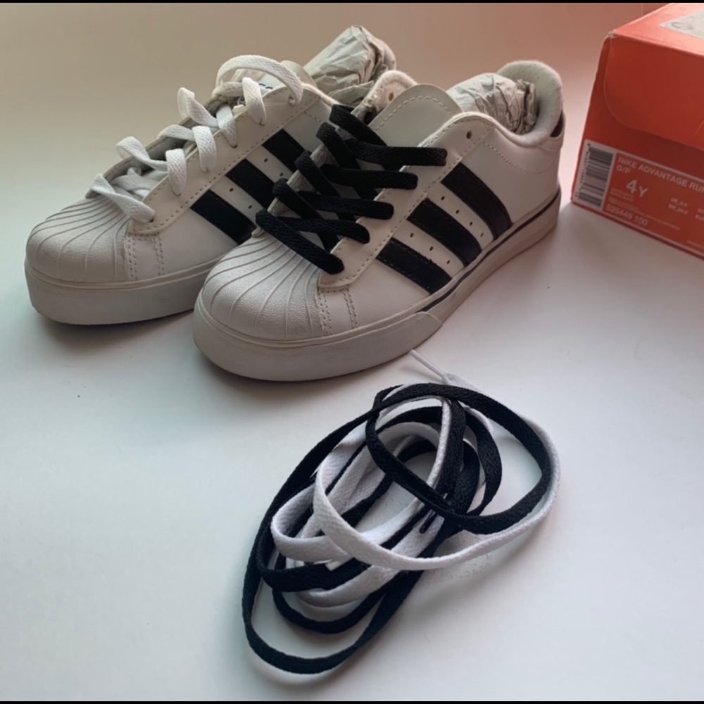 Adidas New White with Black Sneakers New in Box